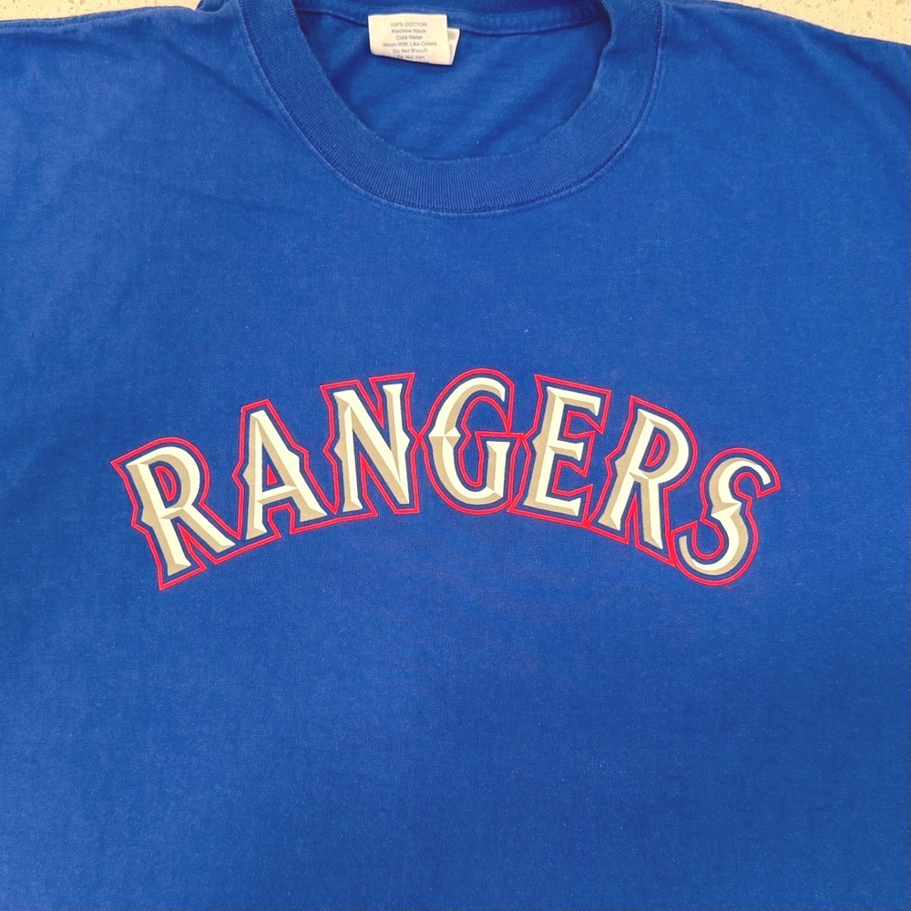 VTG Majestic Texas Rangers T-Shirt Mens 2X Blue Excellent Teixeira 23 Sportswear